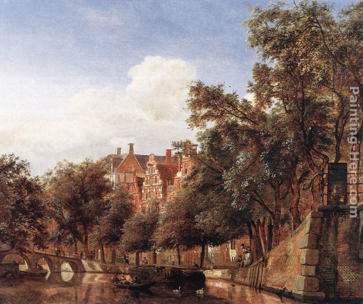 View of the Herengracht, Amsterdam painting - Jan van der Heyden View of the Herengracht, Amsterdam art painting